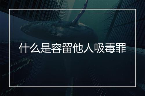 什么是容留他人吸毒罪