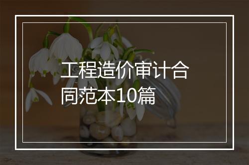 工程造价审计合同范本10篇
