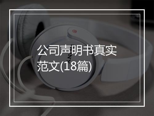 公司声明书真实范文(18篇)