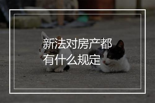 新法对房产都有什么规定
