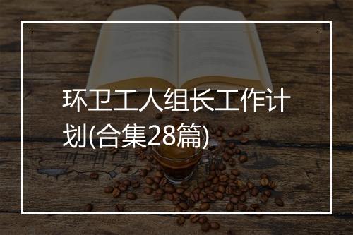 环卫工人组长工作计划(合集28篇)