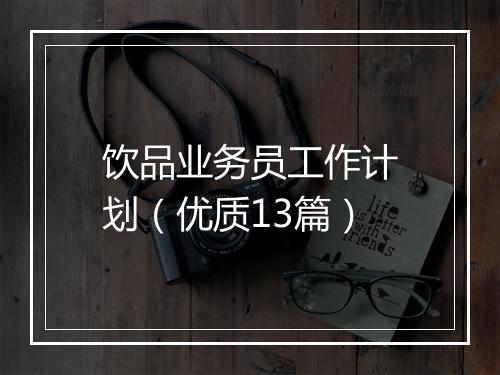 饮品业务员工作计划（优质13篇）