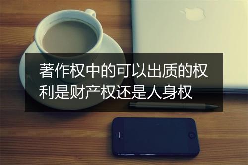 著作权中的可以出质的权利是财产权还是人身权