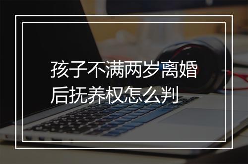 孩子不满两岁离婚后抚养权怎么判