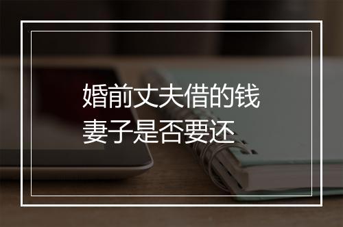 婚前丈夫借的钱妻子是否要还