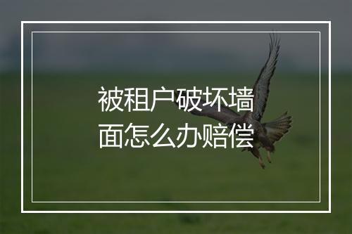 被租户破坏墙面怎么办赔偿