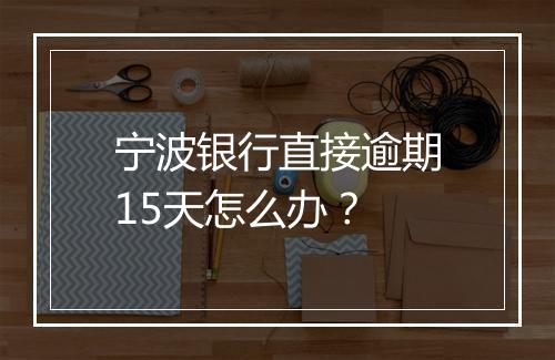 宁波银行直接逾期15天怎么办？