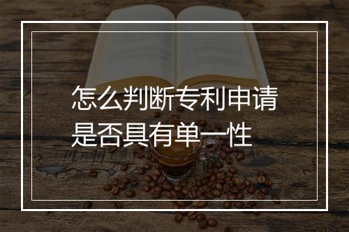 怎么判断专利申请是否具有单一性