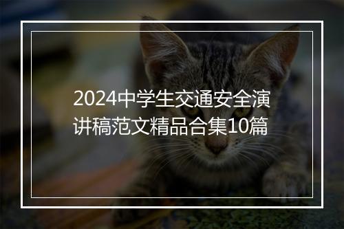 2024中学生交通安全演讲稿范文精品合集10篇