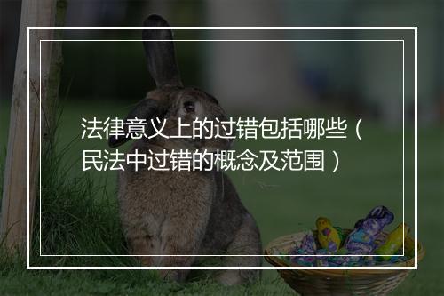 法律意义上的过错包括哪些（民法中过错的概念及范围）