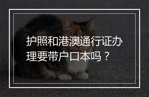 护照和港澳通行证办理要带户口本吗？