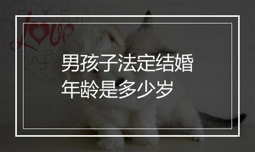 男孩子法定结婚年龄是多少岁