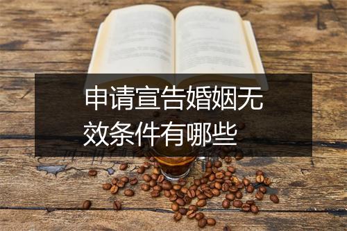 申请宣告婚姻无效条件有哪些