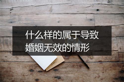 什么样的属于导致婚姻无效的情形