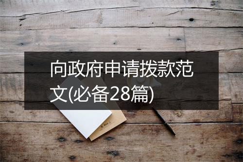向政府申请拨款范文(必备28篇)