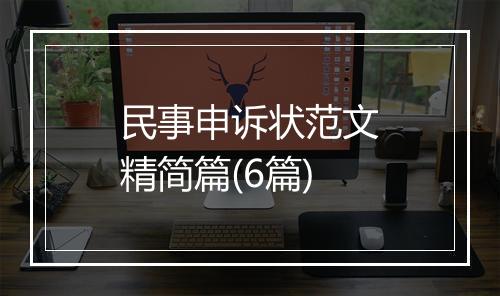 民事申诉状范文精简篇(6篇)