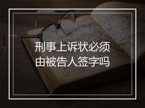 刑事上诉状必须由被告人签字吗