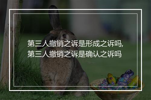 第三人撤销之诉是形成之诉吗,第三人撤销之诉是确认之诉吗