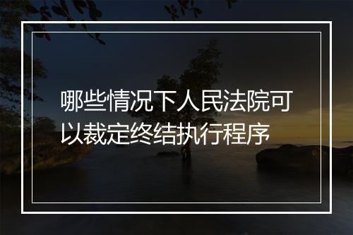 哪些情况下人民法院可以裁定终结执行程序