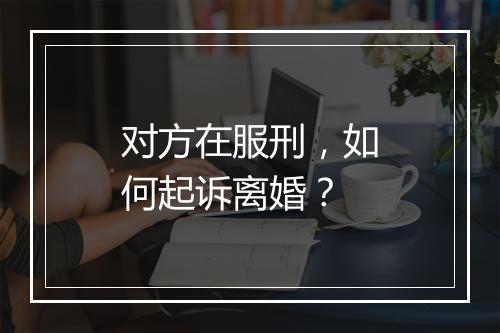 对方在服刑，如何起诉离婚？