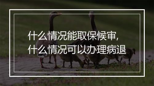什么情况能取保候审,什么情况可以办理病退