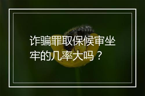 诈骗罪取保候审坐牢的几率大吗？