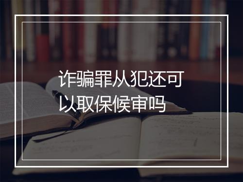 诈骗罪从犯还可以取保候审吗
