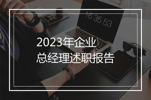 2023年企业总经理述职报告