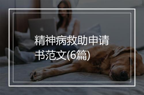 精神病救助申请书范文(6篇)