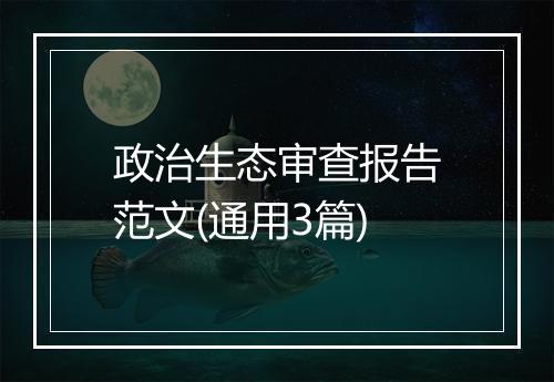 政治生态审查报告范文(通用3篇)