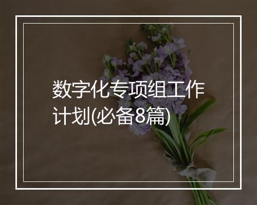 数字化专项组工作计划(必备8篇)