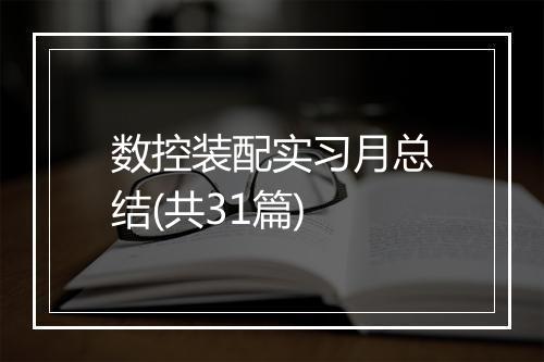 数控装配实习月总结(共31篇)