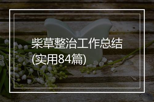 柴草整治工作总结(实用84篇)