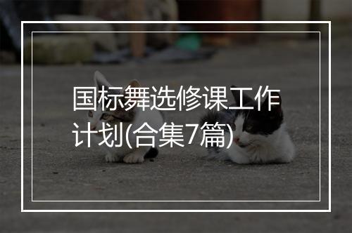 国标舞选修课工作计划(合集7篇)