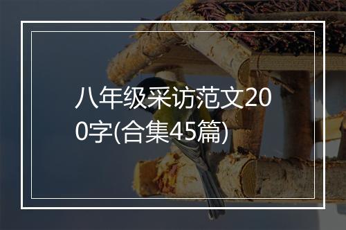 八年级采访范文200字(合集45篇)