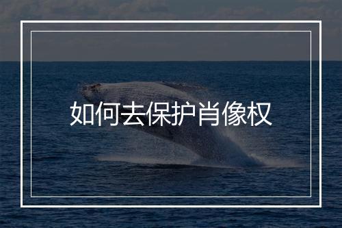 如何去保护肖像权