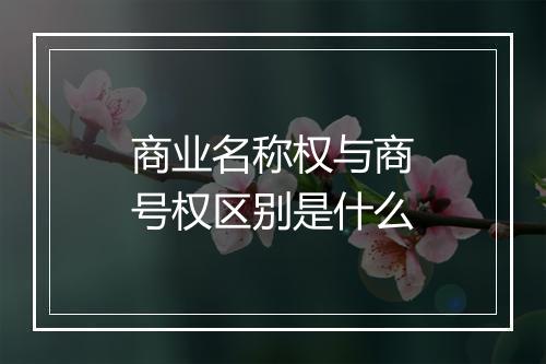 商业名称权与商号权区别是什么