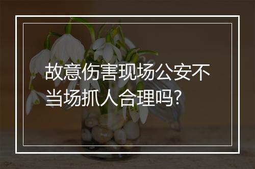 故意伤害现场公安不当场抓人合理吗?