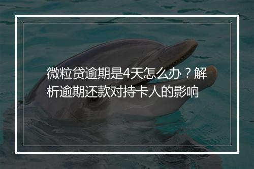 微粒贷逾期是4天怎么办？解析逾期还款对持卡人的影响