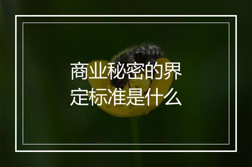 商业秘密的界定标准是什么
