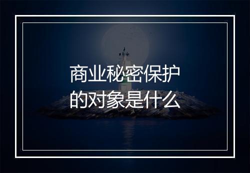 商业秘密保护的对象是什么