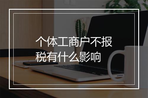 个体工商户不报税有什么影响
