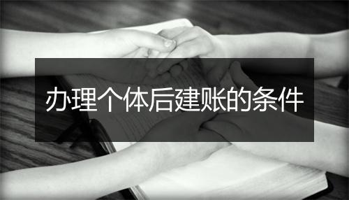 办理个体后建账的条件