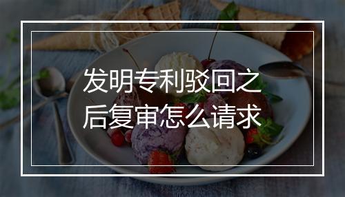 发明专利驳回之后复审怎么请求