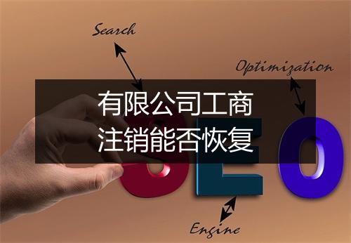 有限公司工商注销能否恢复
