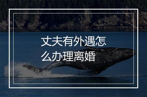 丈夫有外遇怎么办理离婚