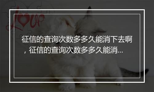 征信的查询次数多多久能消下去啊，征信的查询次数多多久能消下去