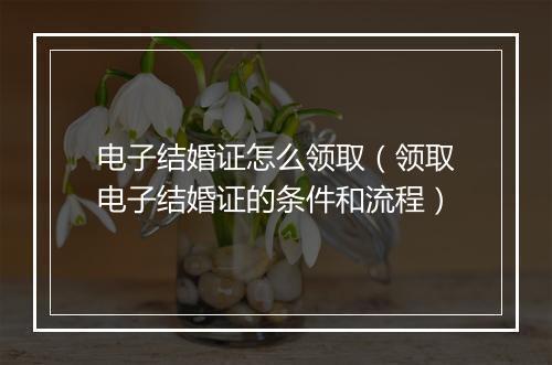 电子结婚证怎么领取（领取电子结婚证的条件和流程）