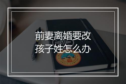 前妻离婚要改孩子姓怎么办