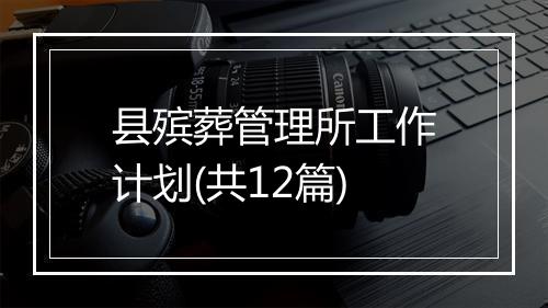 县殡葬管理所工作计划(共12篇)